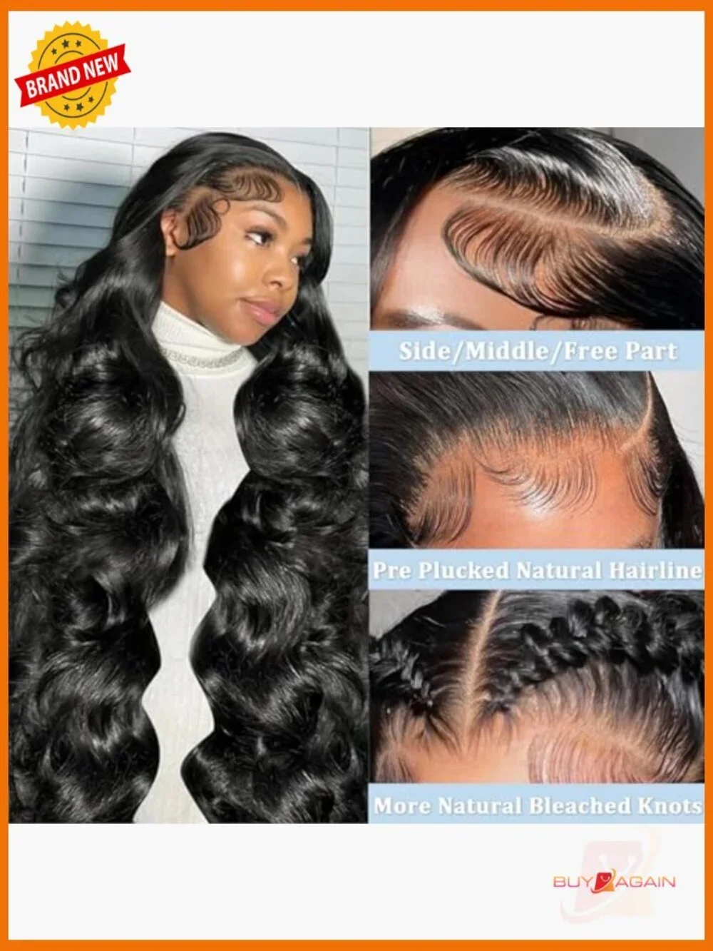 13x6 HD Lace Front Wig Human Hair Body Wave 30 Inch 200 Density Glueless Pre